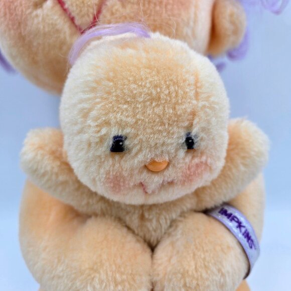 Vintage Kenner Hugga Bunch Impkins Nuzzler Plus Baby Purple Hair Plush Doll 1985 - Picture 5 of 15